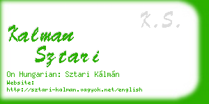 kalman sztari business card