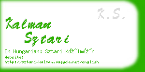 kalman sztari business card
